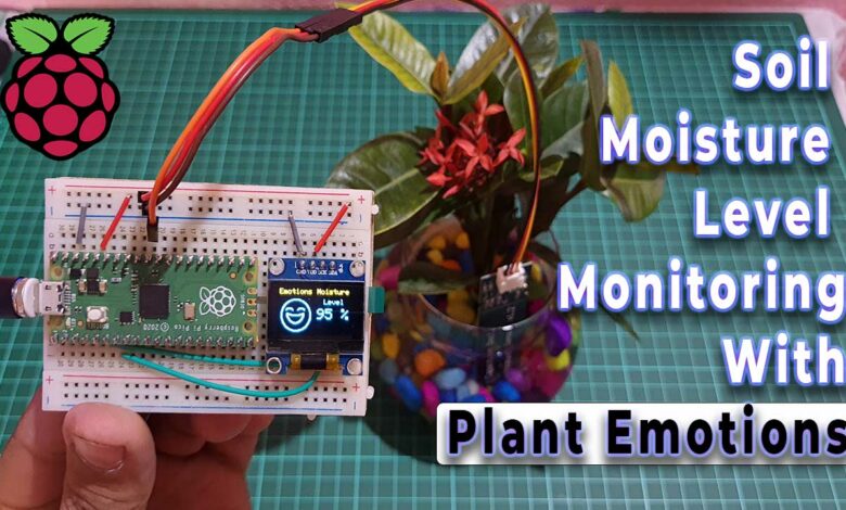 Raspberry Pi Pico based plant monitoring system using a capacitive soil moisture sensor and an OLED display