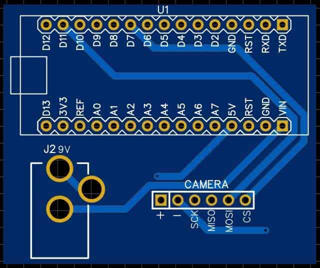 PCB 2D Arducam Arduino