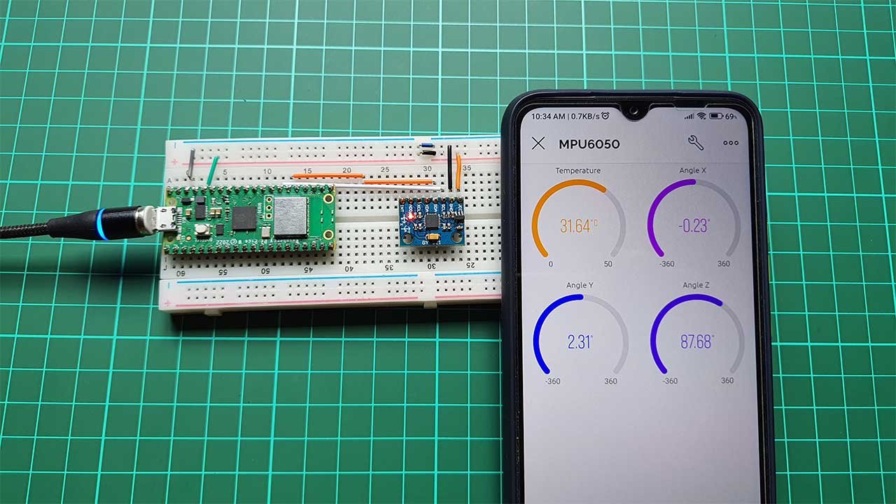 Interfacing MPU6050 with Raspberry Pi Pico W & MicroPython