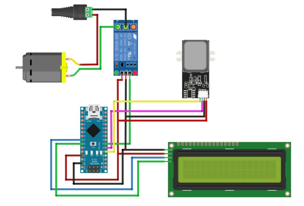 Schematic Diagram - Fingerprint Door Lock Security Systems Using Arduino & LCD