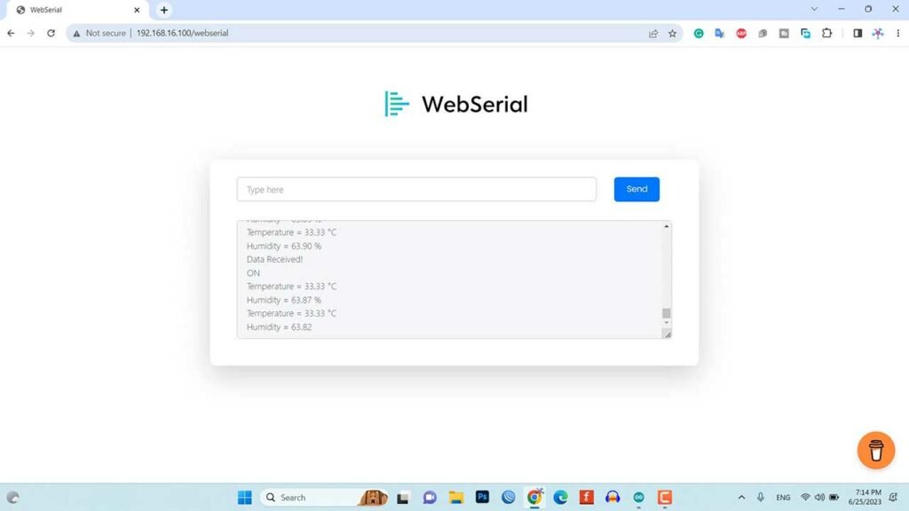 ESP8266 Webserial Remote Serial Monitor