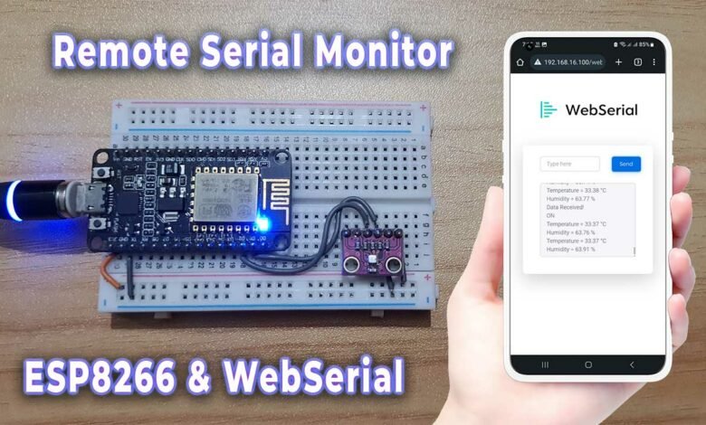 Remote Serial Monitor for ESP8266 using WebSerial